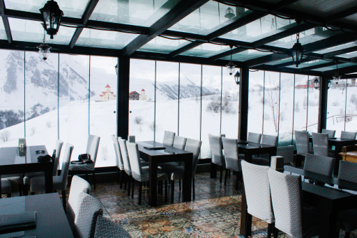Maharajah restaurant with a mountain view